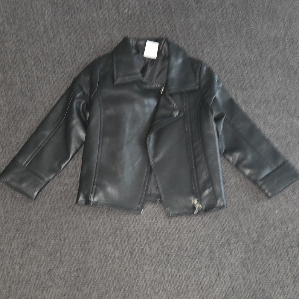 Wonder Nation Black Moto Jacket Asymmetrical Zipper